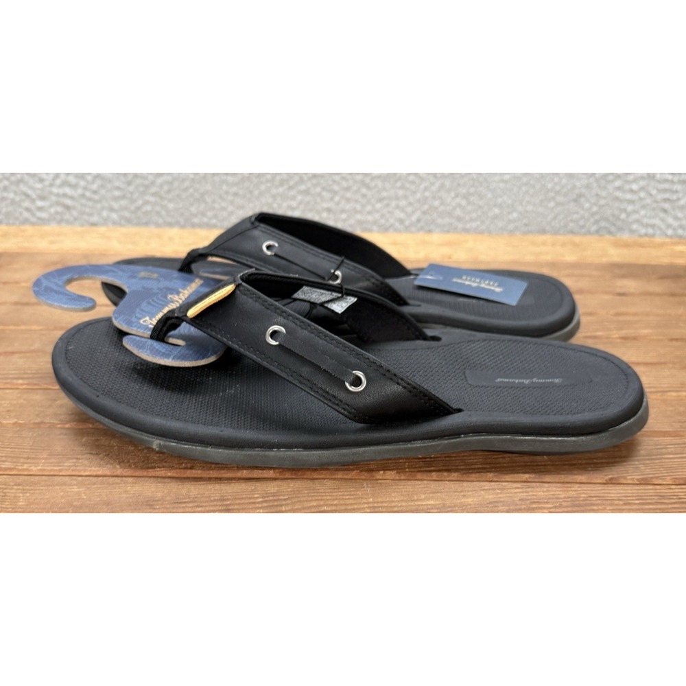 Tommy Bahama Sandals Mens 12 Black TBF Coast Flip Flops Beach Summer Casual NEW
